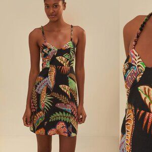 FARM Rio Cool Foliage Black Mini Dress - NEVER WORN - SIZE SMALL